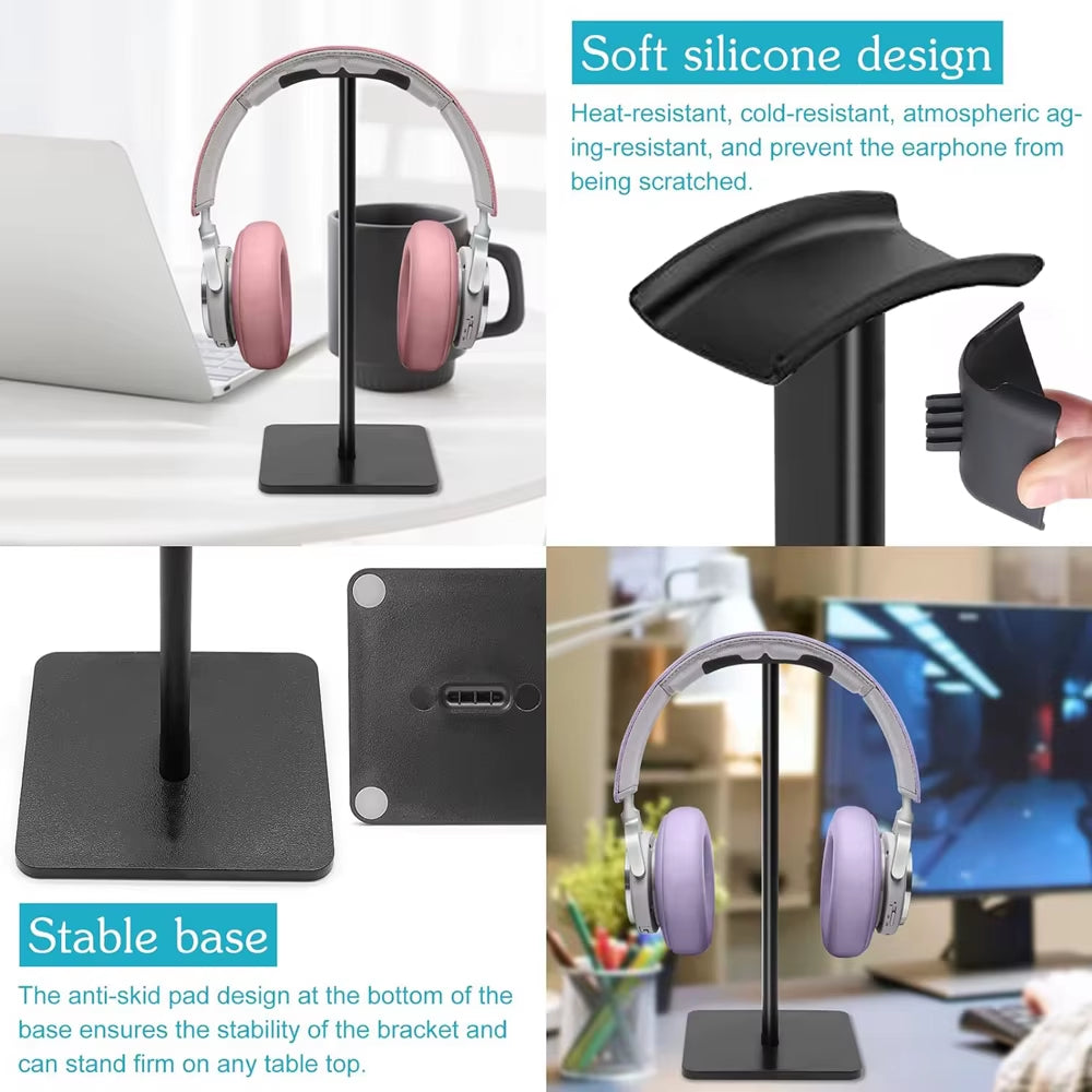 Headphone Stand Universal Aluminuim Metal Headset Holder Aluminum Supporting Flexible Headrest Fashion Headphone Hanger