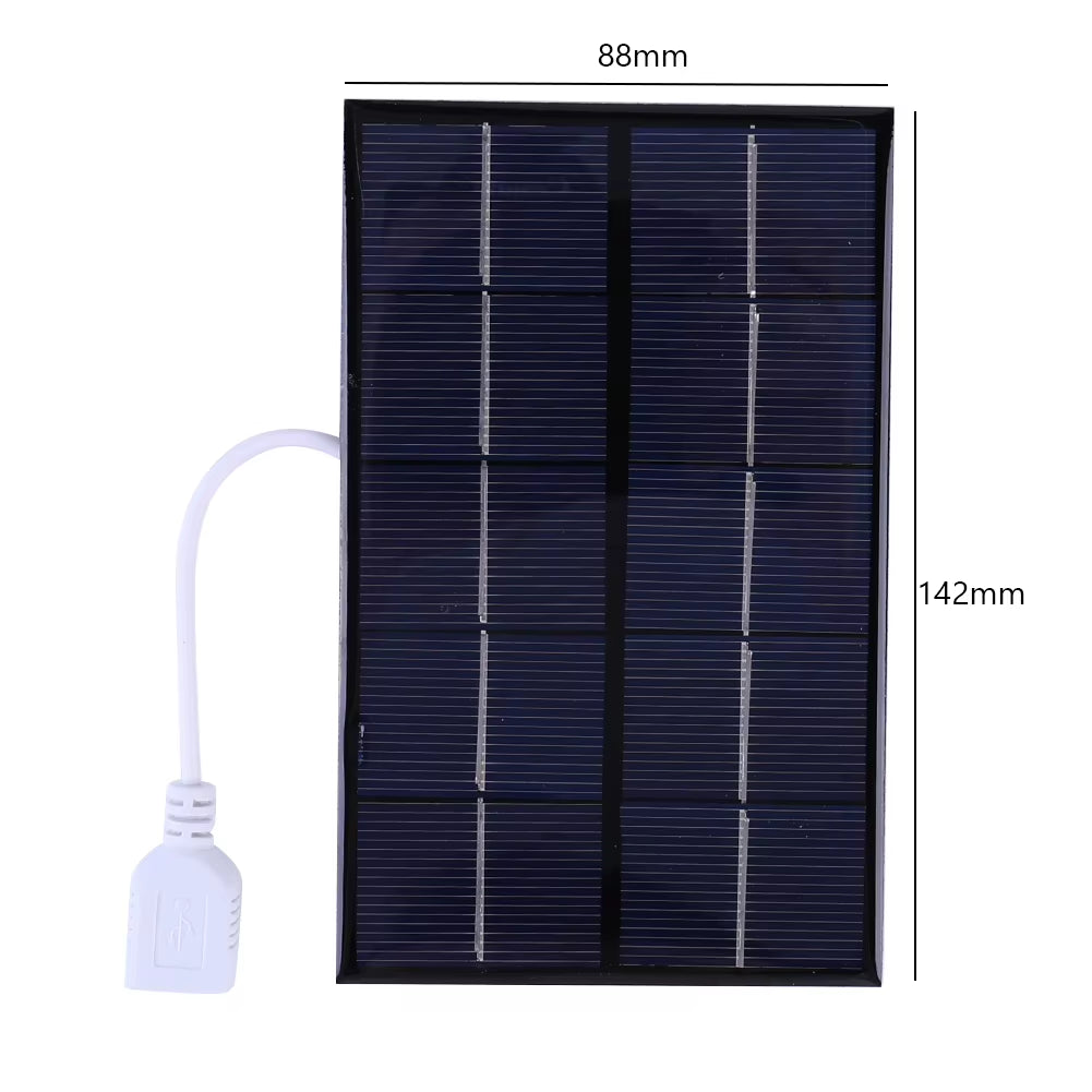 USB Solar Panel Charger 5W 5V Portable Solar Panel Polysilicon Solar Plate for 3-5V Battery/Phone Charging for Outdoor Camping