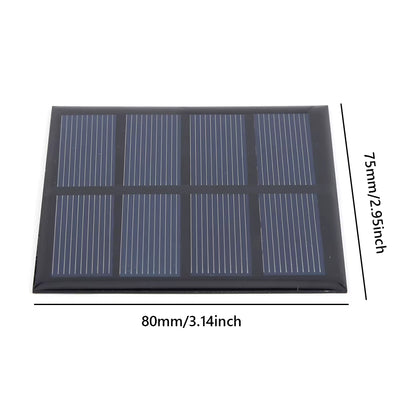 USB Solar Panel Charger 5W 5V Portable Solar Panel Polysilicon Solar Plate for 3-5V Battery/Phone Charging for Outdoor Camping