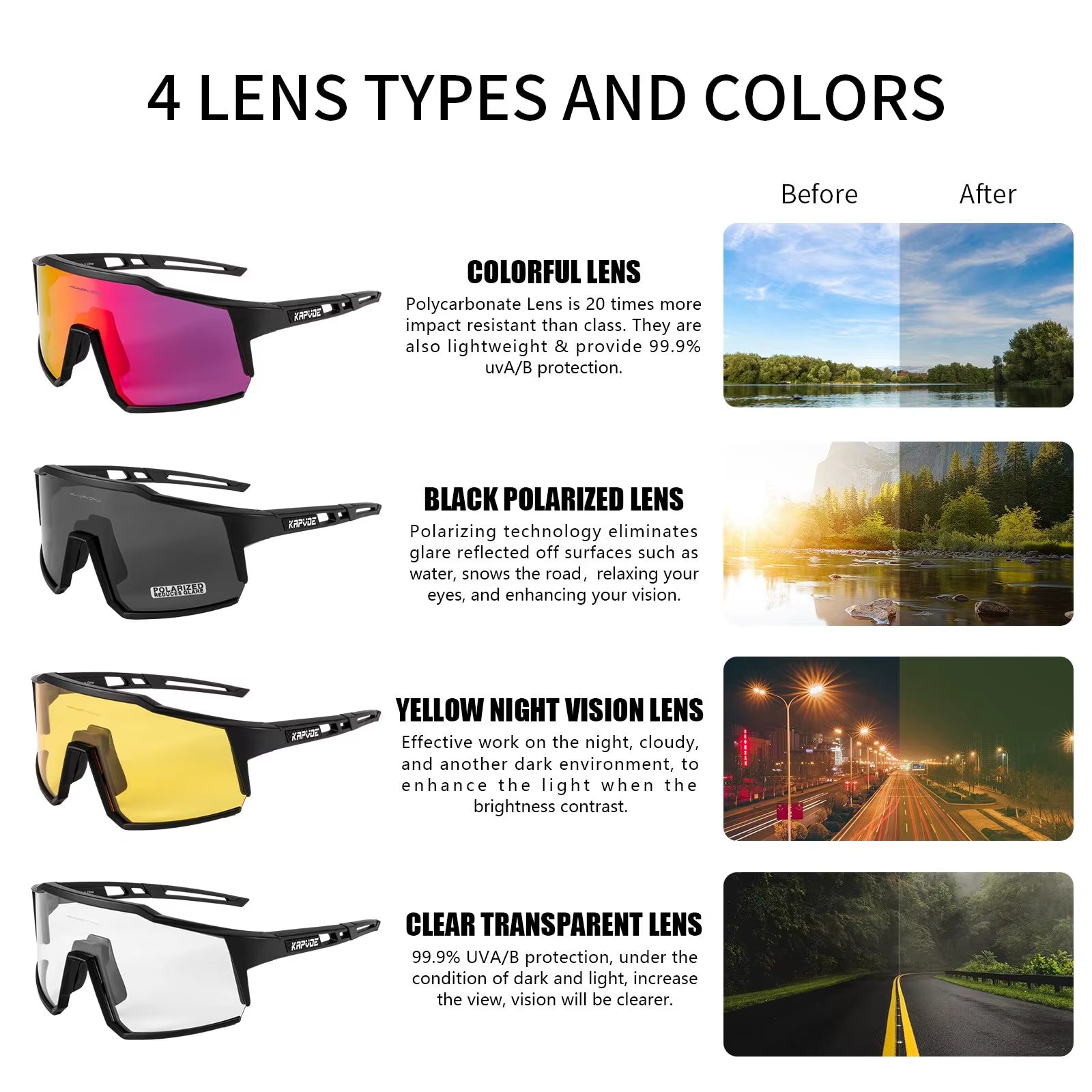 Cycling Glasses Polarized MTB Road Bike Glasses UV400 Protection Sunglasses Ultra Light Sport Eyewear Equipment