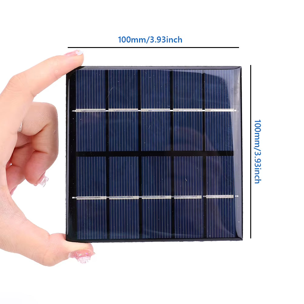 USB Solar Panel Charger 5W 5V Portable Solar Panel Polysilicon Solar Plate for 3-5V Battery/Phone Charging for Outdoor Camping