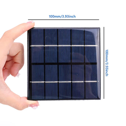 USB Solar Panel Charger 5W 5V Portable Solar Panel Polysilicon Solar Plate for 3-5V Battery/Phone Charging for Outdoor Camping