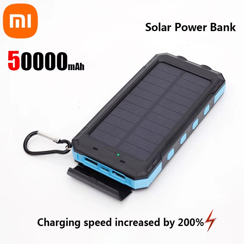 Xiaomi 200000Mah Solar Power Bank Portable Large Capacity Charger Compatible with IOS Android USB-A and USB-C Fast Charging