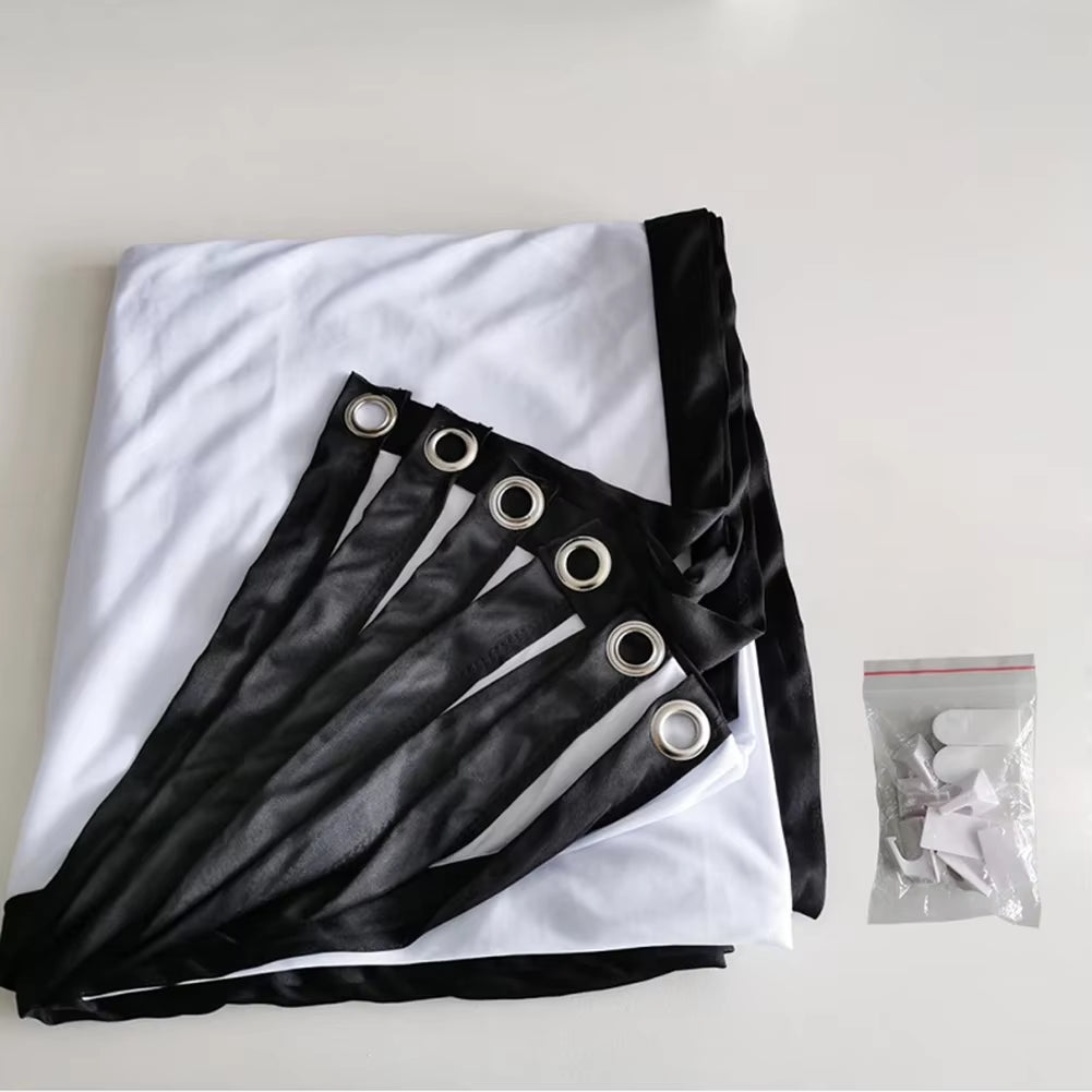 Projector Screen Simple Curtain Anti-Light 60/72/84/100/120/150 Inches 16:9 Diagonal Projection Screen Foldable Wall Mounted