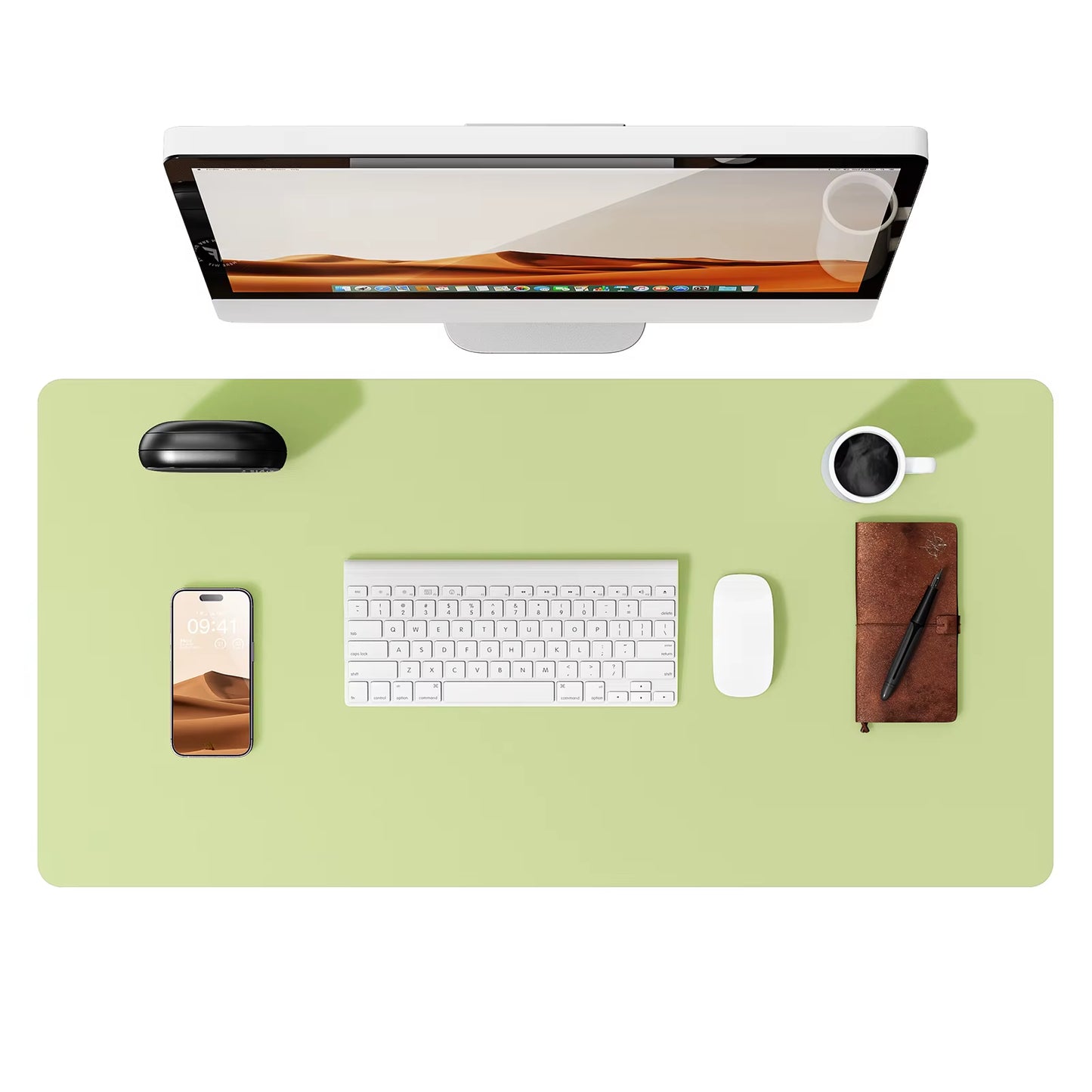 Large Mouse Pad,Office Desk Mat, Leather Desk Pad Protector, Non-Slip PU Leather Desk Blotter, Laptop Desk Pad